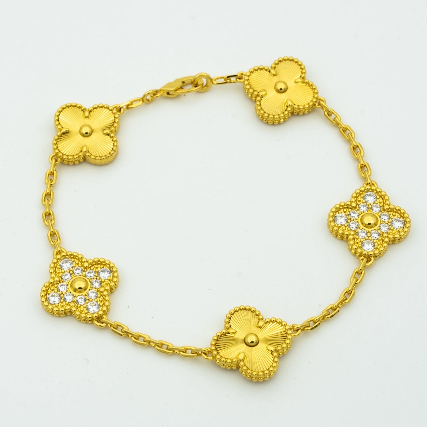[Rose Tomorrow]CLOVER BRACELET 5 MOTIFS GOLD DIAMOND