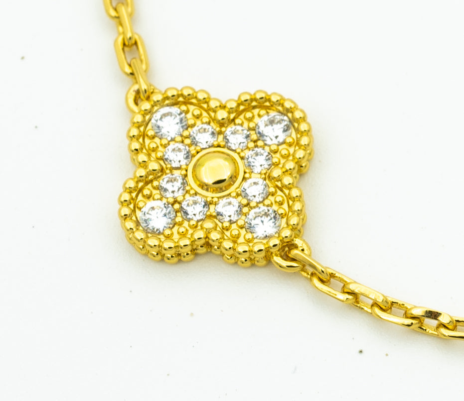 [Rose Tomorrow]CLOVER BRACELET 5 MOTIFS GOLD DIAMOND