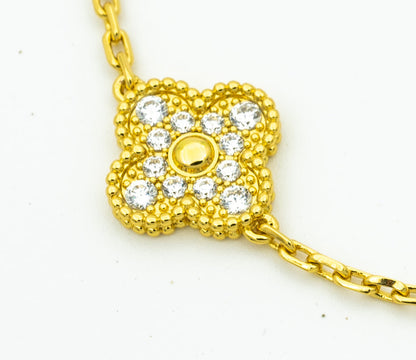 [Rose Tomorrow]CLOVER BRACELET 5 MOTIFS GOLD DIAMOND