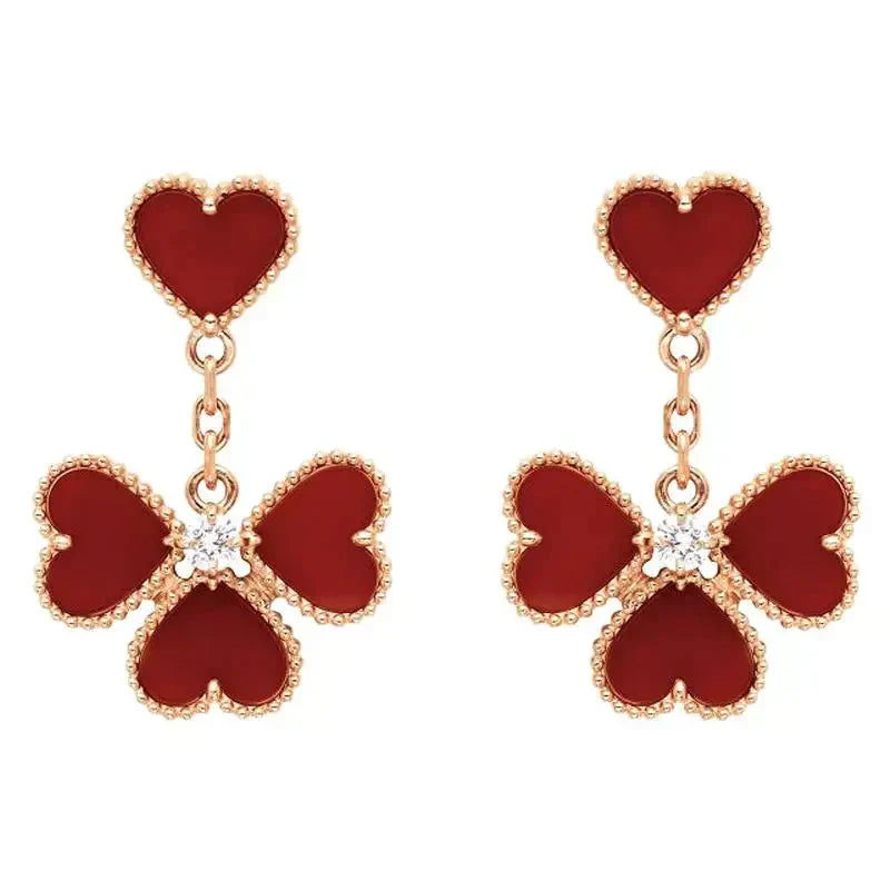 [💎ROSE💎]SWEET CLOVER CARNELIAN EARRINGS