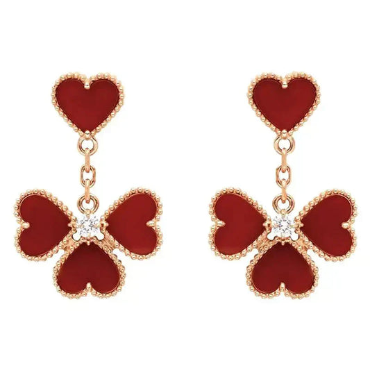 [💎ROSE💎]SWEET CLOVER CARNELIAN EARRINGS