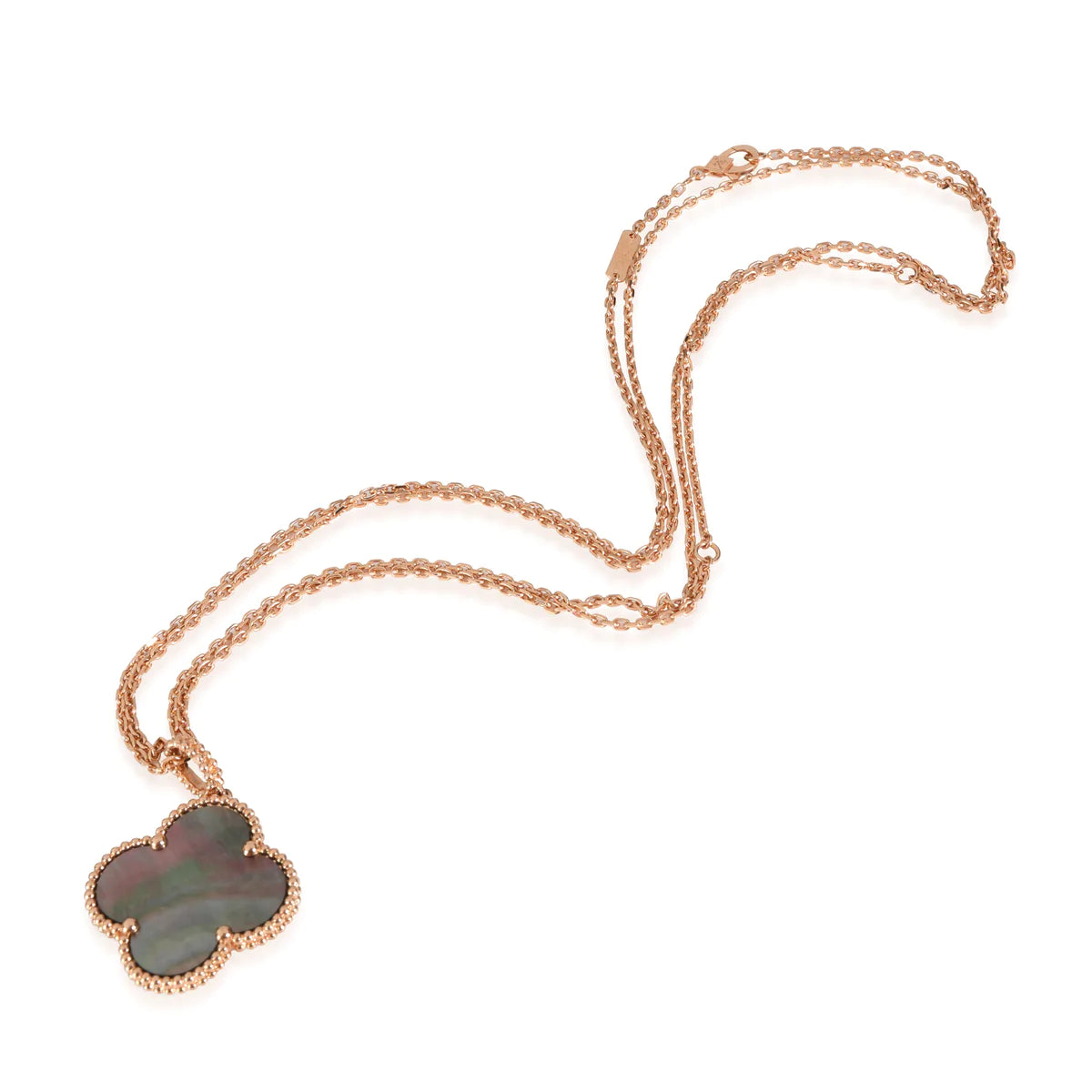 [💎ROSE💎]CLOVER 25MM GOLD DARK MOP BIG CLOVER NECKLACE