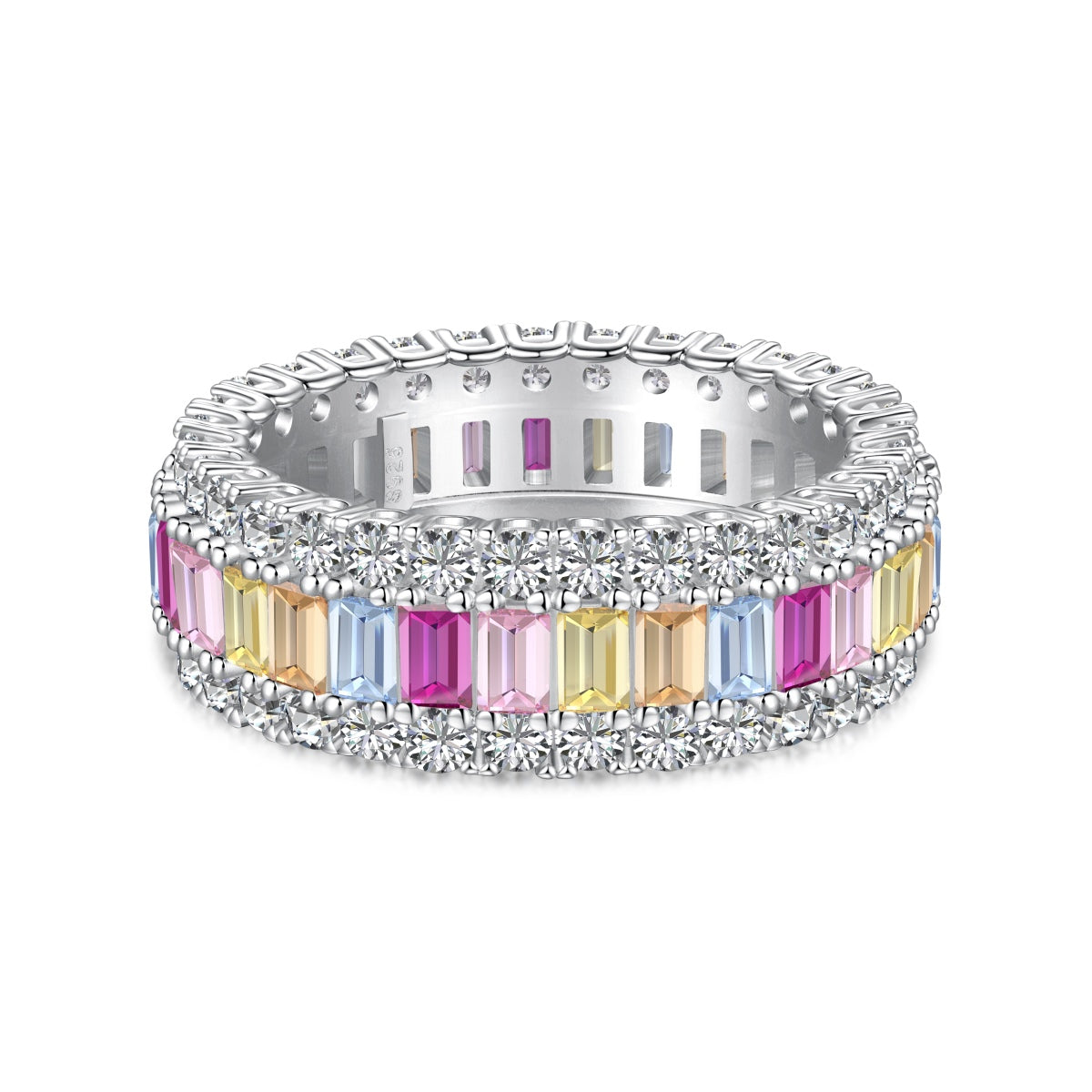 [Rose Tomorrow]Dainty Colorful Radiant Cut Daily Ring