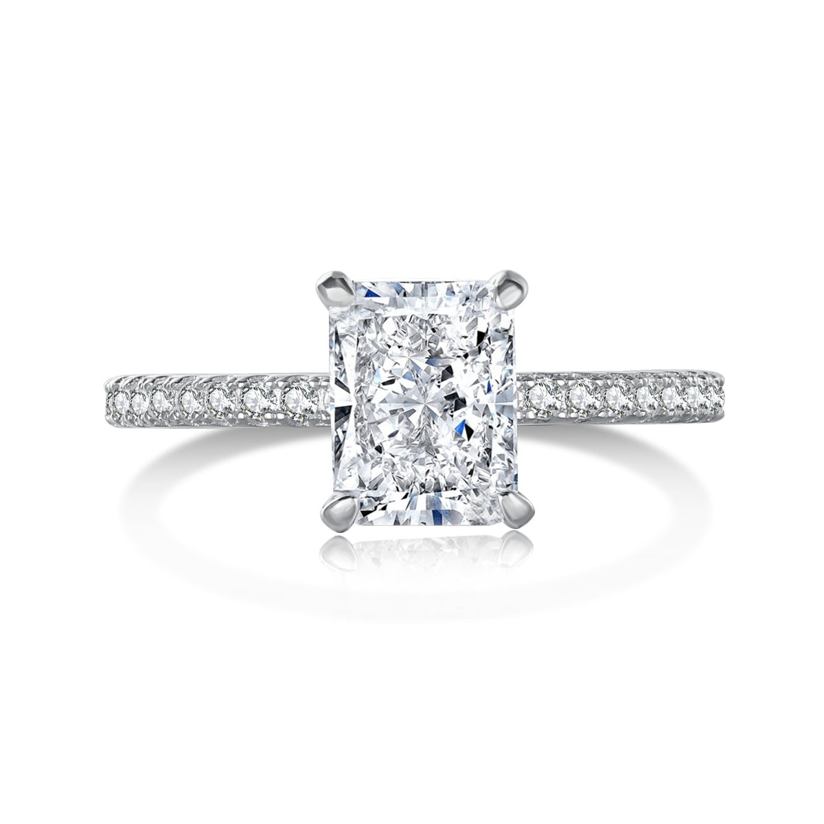 [Rose Tomorrow]2.0 Carat Dazzling Sparkling Radiant Cut Party Ring
