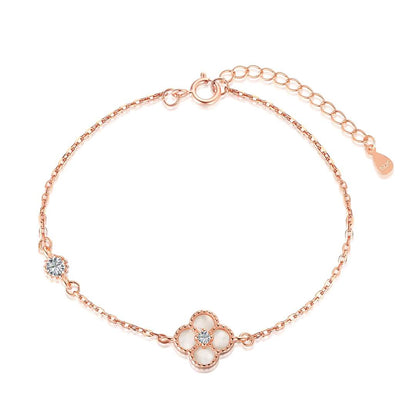[Rose Tomorrow]Delicate Four Leaf Clover Bracelet