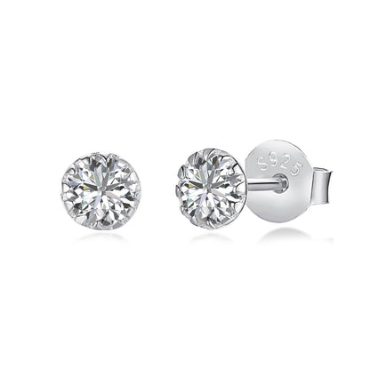 [Rose Tomorrow]Sparkling Colorful Round Shape Earrings