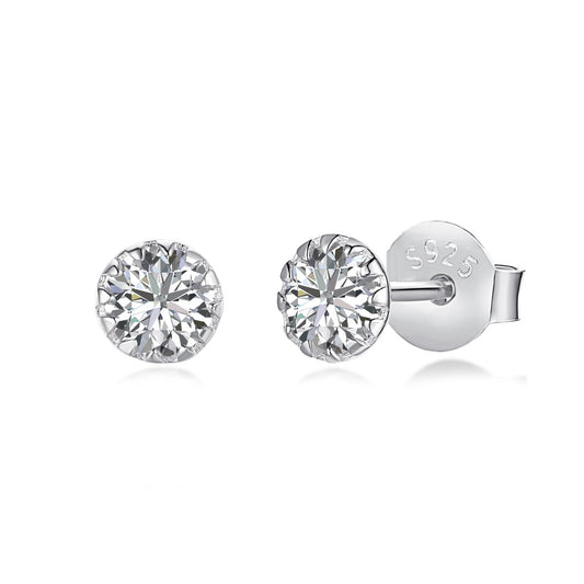 [Rose Tomorrow]Sparkling Colorful Round Shape Earrings
