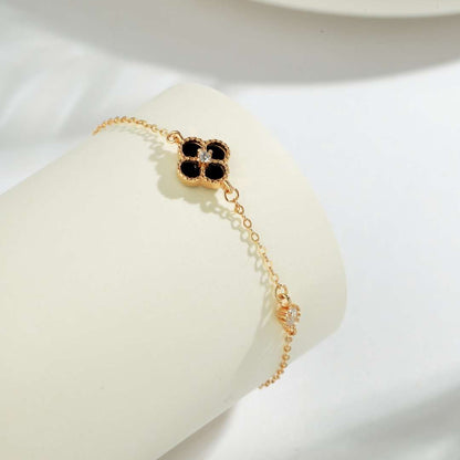 [Rose Tomorrow]Delicate Four Leaf Clover Bracelet
