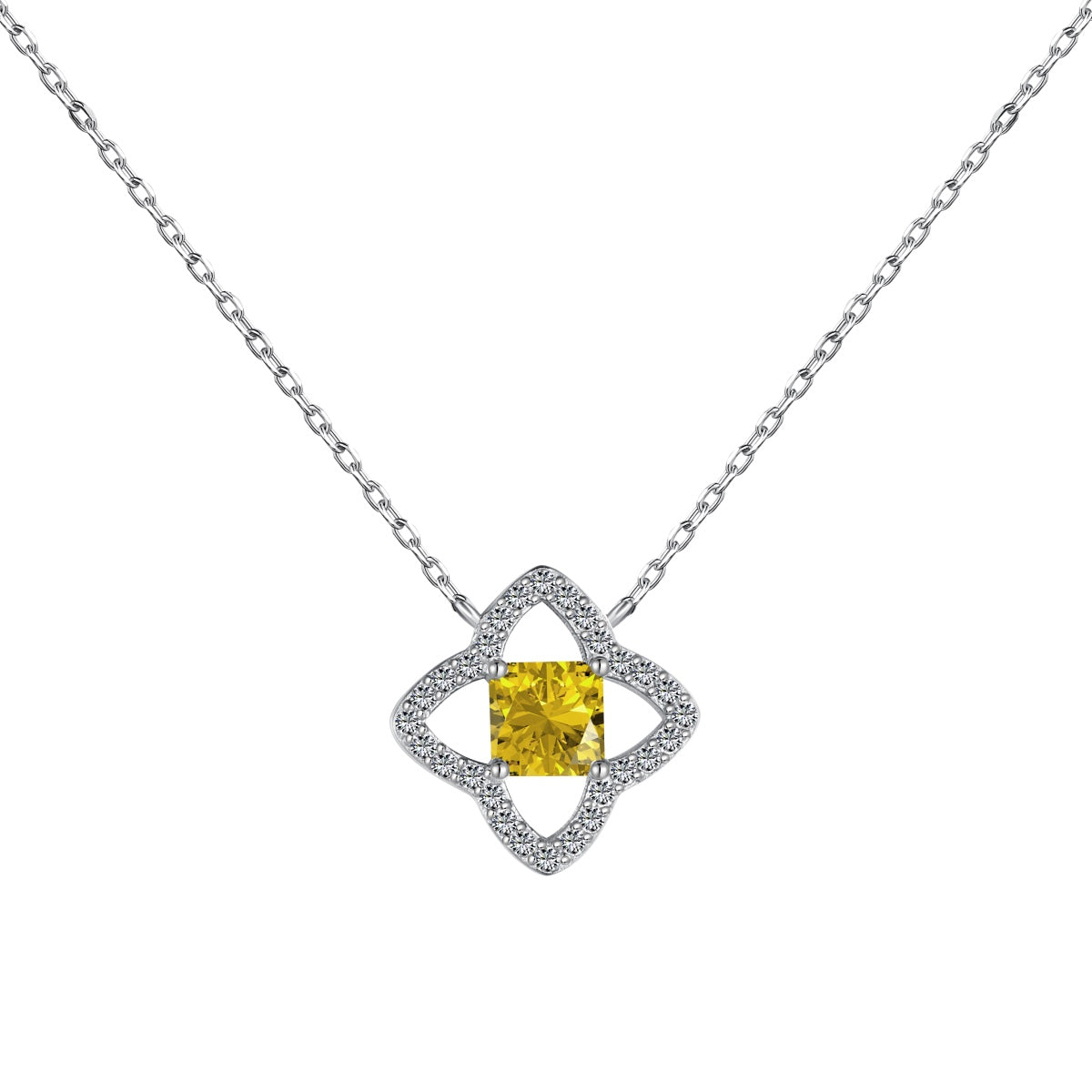 [Rose Tomorrow]Exquisite Flower Shape Princess Cut Necklace