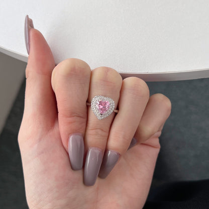 [Rose Tomorrow]Delicate Ebullient Heart Shape Wedding Ring