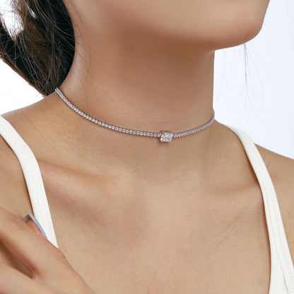 [Rose Tomorrow]2.0 carat Ornate Emerald Cut Necklace