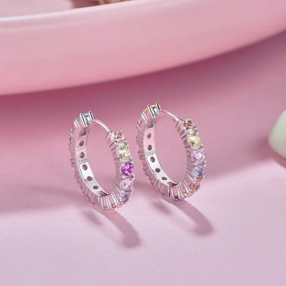 [Rose Tomorrow]Radiant Colorful Round Cut Earrings