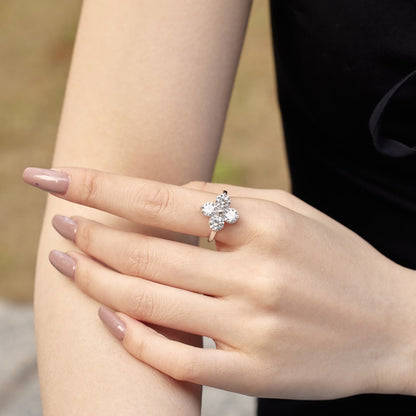 [Rose Tomorrow]Four-Leaf Clover Eight-Pointed Star Ring