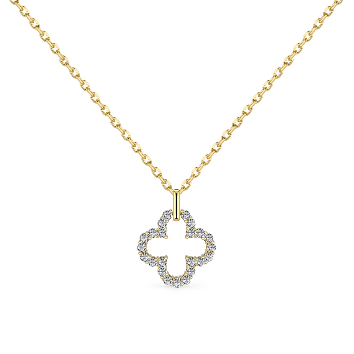 [Rose Tomorrow]Four-Leaf Clover Hollow Design Exquisite Necklace