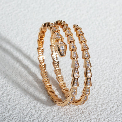 [Rose Tomorrow]SERPENTI BRACELET PINK GOLD DIAMOND DOUBLE ROW