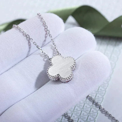 [💎ROSE💎]CLOVER  15MM DIAMOND LASER NECKLACE SILVER