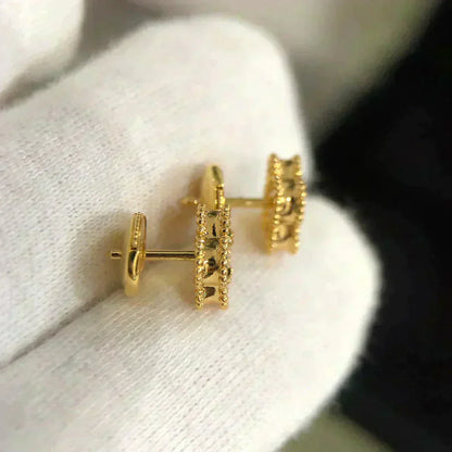 [Rose Tomorrow]CLOVER MINI 9.5MM MALACHITE  EARRINGS