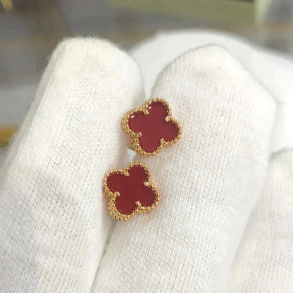 [💎ROSE💎]CLOVER MINI 9.5MM CARNELIAN EARRINGS