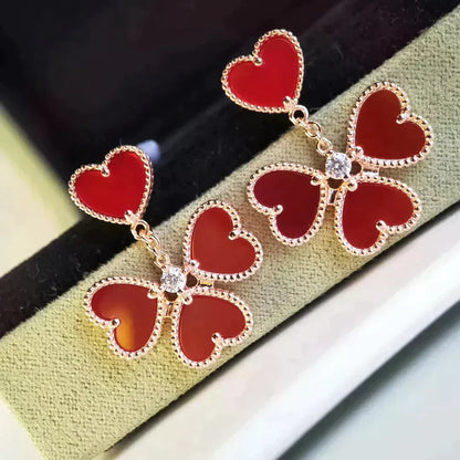 [💎ROSE💎]SWEET CLOVER CARNELIAN EARRINGS
