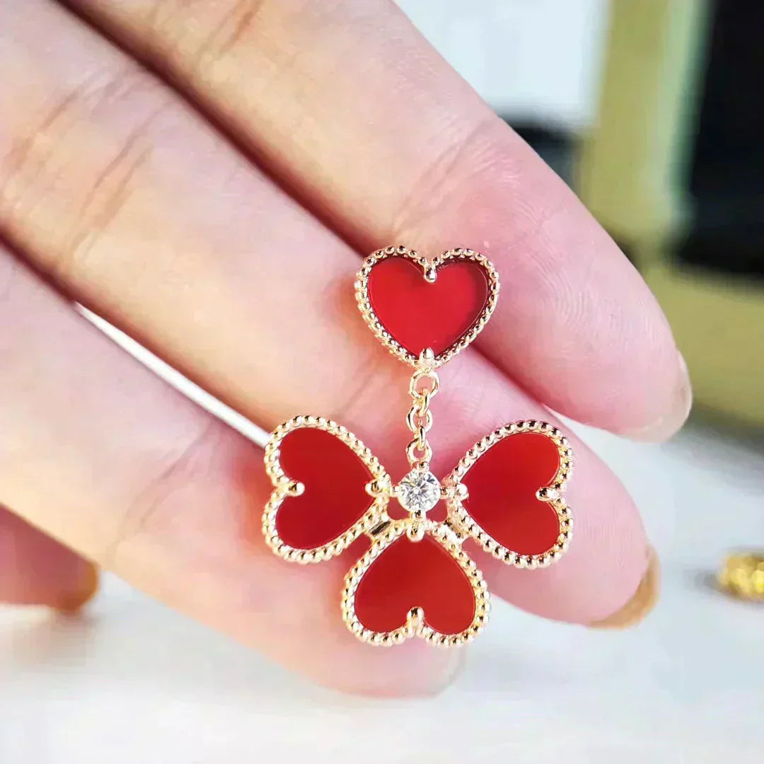 [💎ROSE💎]SWEET CLOVER CARNELIAN EARRINGS