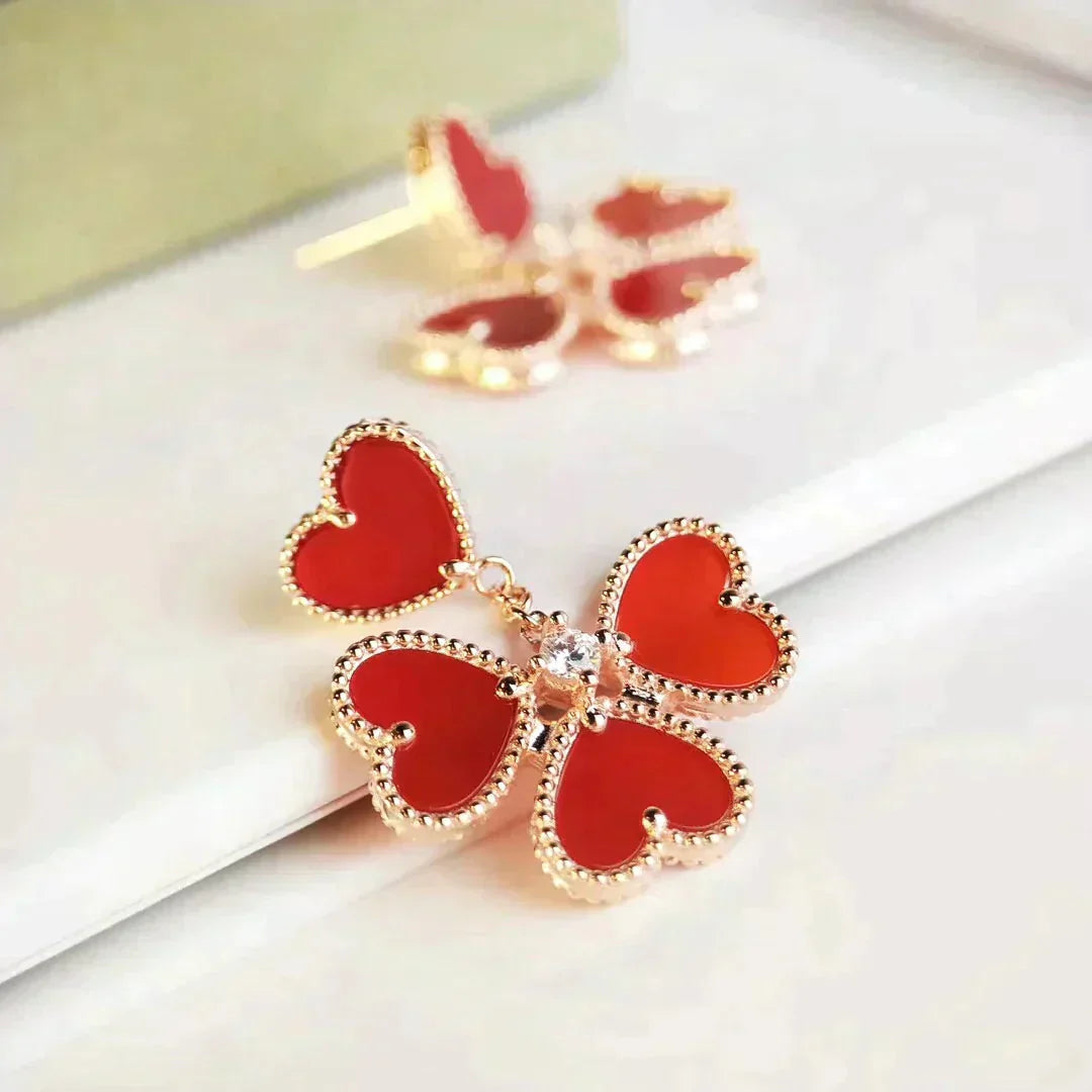 [💎ROSE💎]SWEET CLOVER CARNELIAN EARRINGS