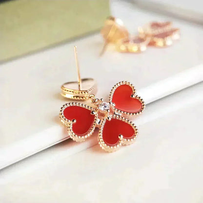 [💎ROSE💎]SWEET CLOVER CARNELIAN EARRINGS