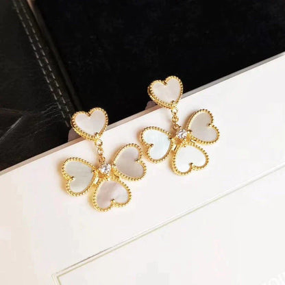 [💎ROSE💎]CLOVER SWEET WHITE MOP EARRINGS
