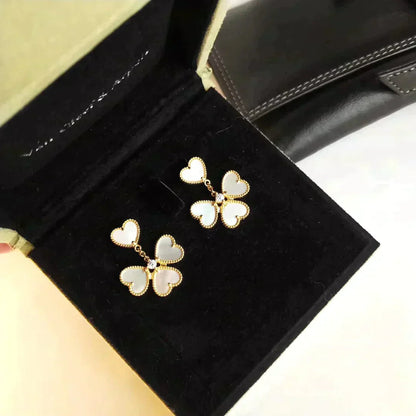 [💎ROSE💎]CLOVER SWEET WHITE MOP EARRINGS