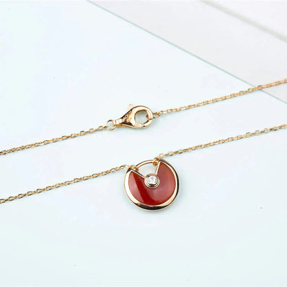 [Rose Jewelry]AMULETTE GOLD CARNELIAN ONYX NECKLACE