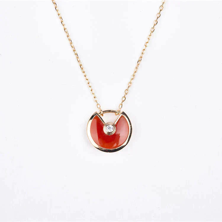 [Rose Jewelry]AMULETTE GOLD CARNELIAN ONYX NECKLACE