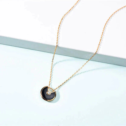 [Rose Jewelry]AMULETTE GOLD CARNELIAN ONYX NECKLACE