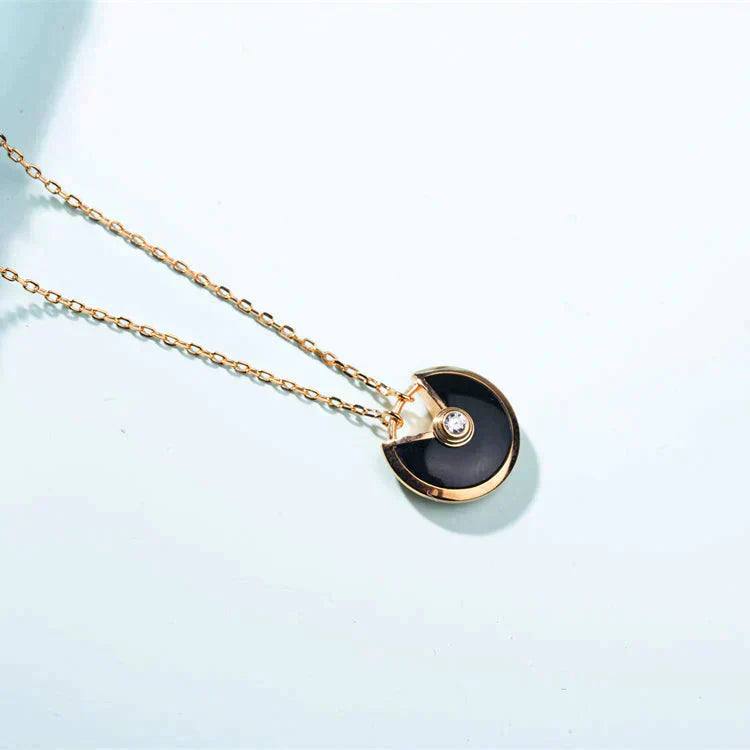 [Rose Jewelry]AMULETTE GOLD CARNELIAN ONYX NECKLACE