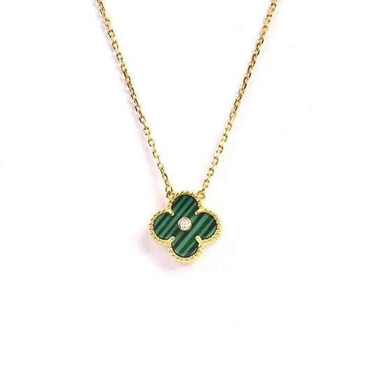 [💎ROSE💎]CLOVER 15MM DIAMOND TURQUOISE NECKLACE