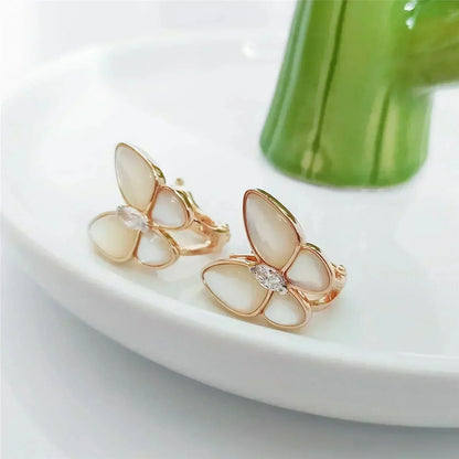 [💎ROSE💎]BUTTERFLY MOP DIAMOND EARRINGS