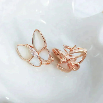 [💎ROSE💎]BUTTERFLY MOP DIAMOND EARRINGS