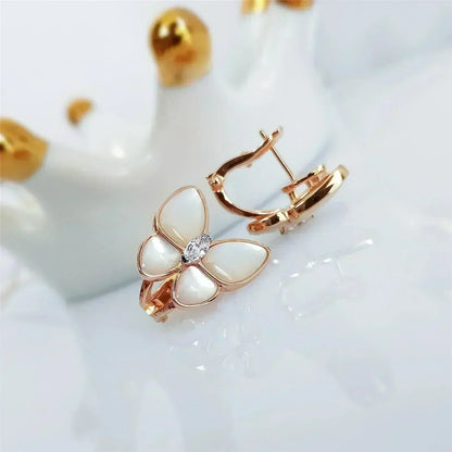 [💎ROSE💎]BUTTERFLY MOP DIAMOND EARRINGS