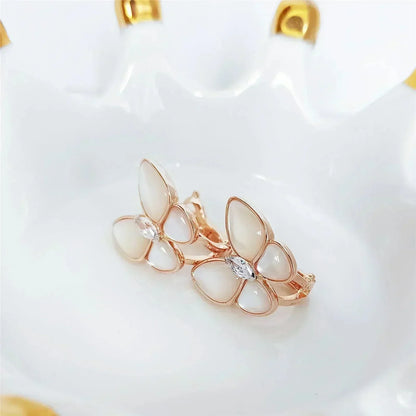 [💎ROSE💎]BUTTERFLY MOP DIAMOND EARRINGS