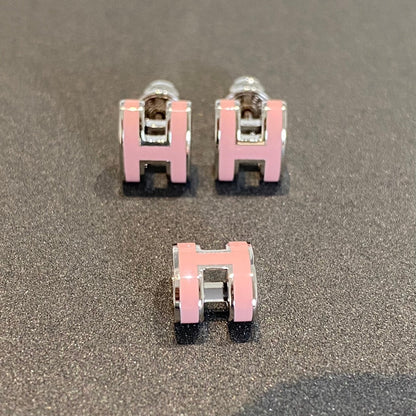 [Rose Tomorrow]MINI POP H SILVER EARRINGS PINK
