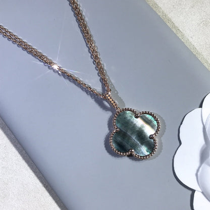[💎ROSE💎]CLOVER 25MM GOLD DARK MOP BIG CLOVER NECKLACE