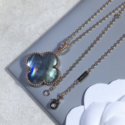 [💎ROSE💎]CLOVER 25MM GOLD DARK MOP BIG CLOVER NECKLACE