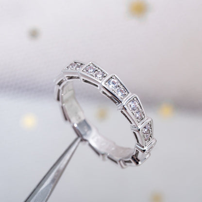 [Rose Tomorrow]SERPENTI RING SILVER DIAMOND PAVED 3MM