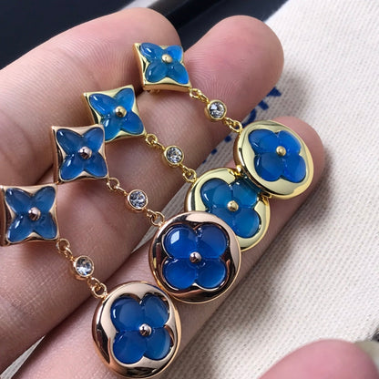 [Rose Tomorrow]STAR AND SUN AGATE DIAMOND EARRINGS