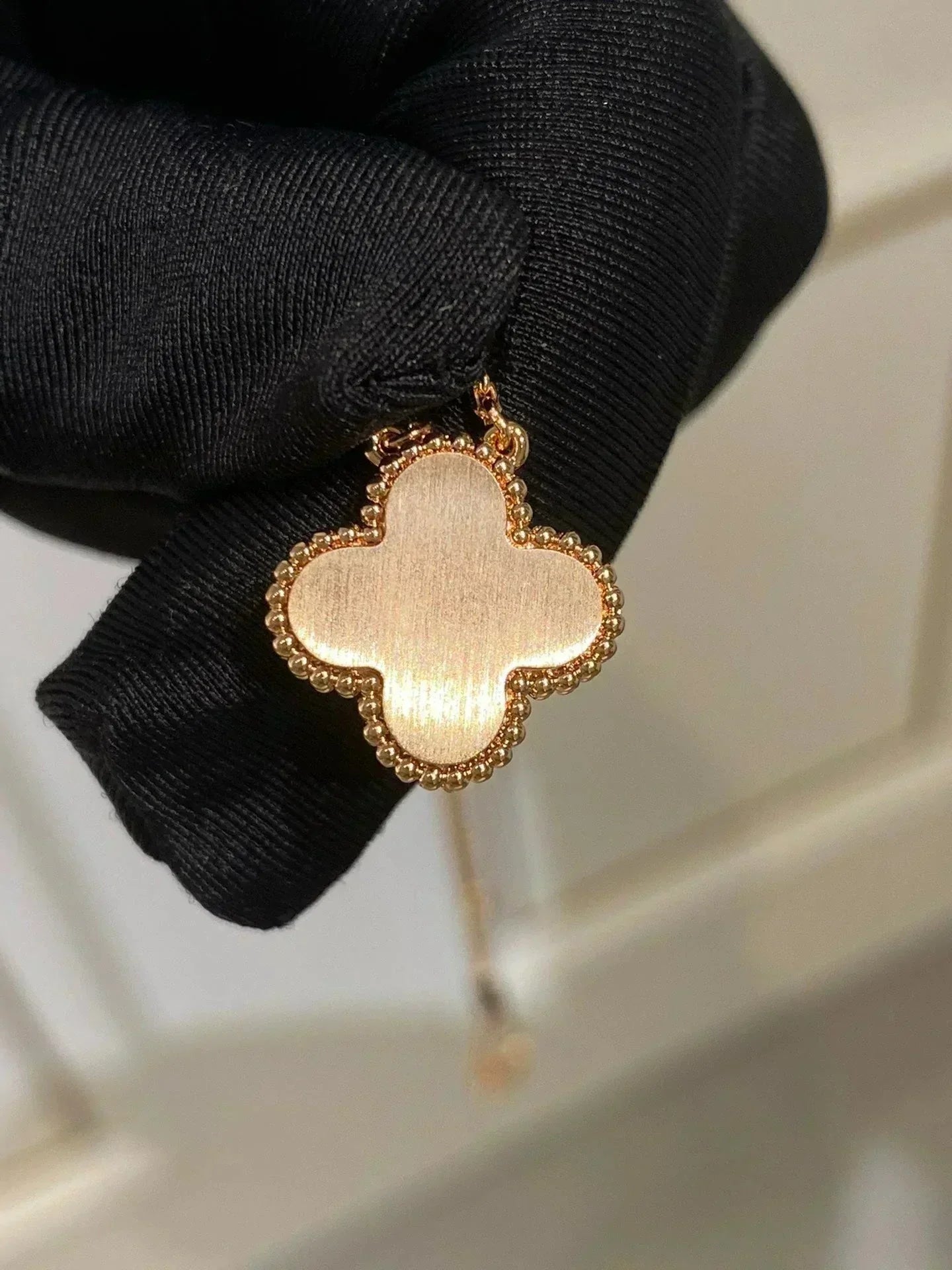 [💎ROSE💎]CLOVER 15MM DIAMOND RHODONITE NECKLACE