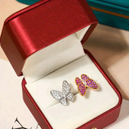 [💎ROSE💎]TWIN BUTTERFLY DIAMOND RING