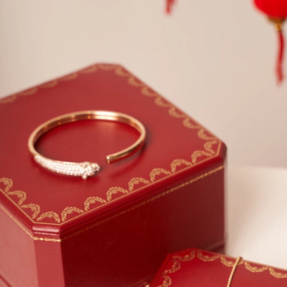[Rose Jewelry]PANTHERE ROSE GOLD DIAMOND OPEN BRACELET