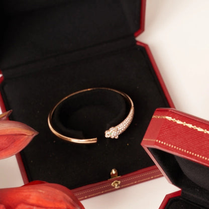 [Rose Jewelry]PANTHERE ROSE GOLD DIAMOND OPEN BRACELET