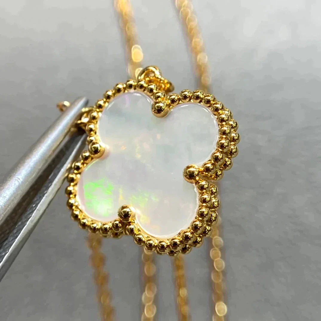 [💎ROSE💎]CLOVER  15MM WHITE MOTHER-OF-PEARL NECKLACE