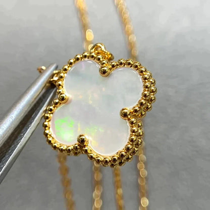 [💎ROSE💎]CLOVER  15MM WHITE MOTHER-OF-PEARL NECKLACE