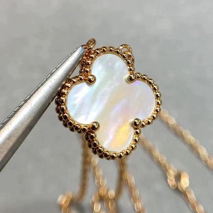 [💎ROSE💎]CLOVER  15MM WHITE MOTHER-OF-PEARL NECKLACE