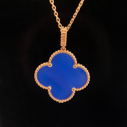 [💎ROSE💎]CLOVER 25MM NECKLACE TURQUOISE ROSE GOLD